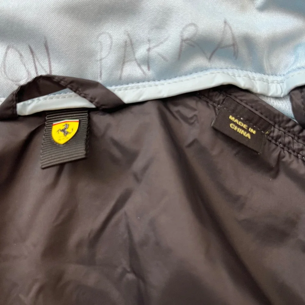Ferrari Kids Scuderia Zip Up Hooded Track Jacket Black Blue Size 5/6